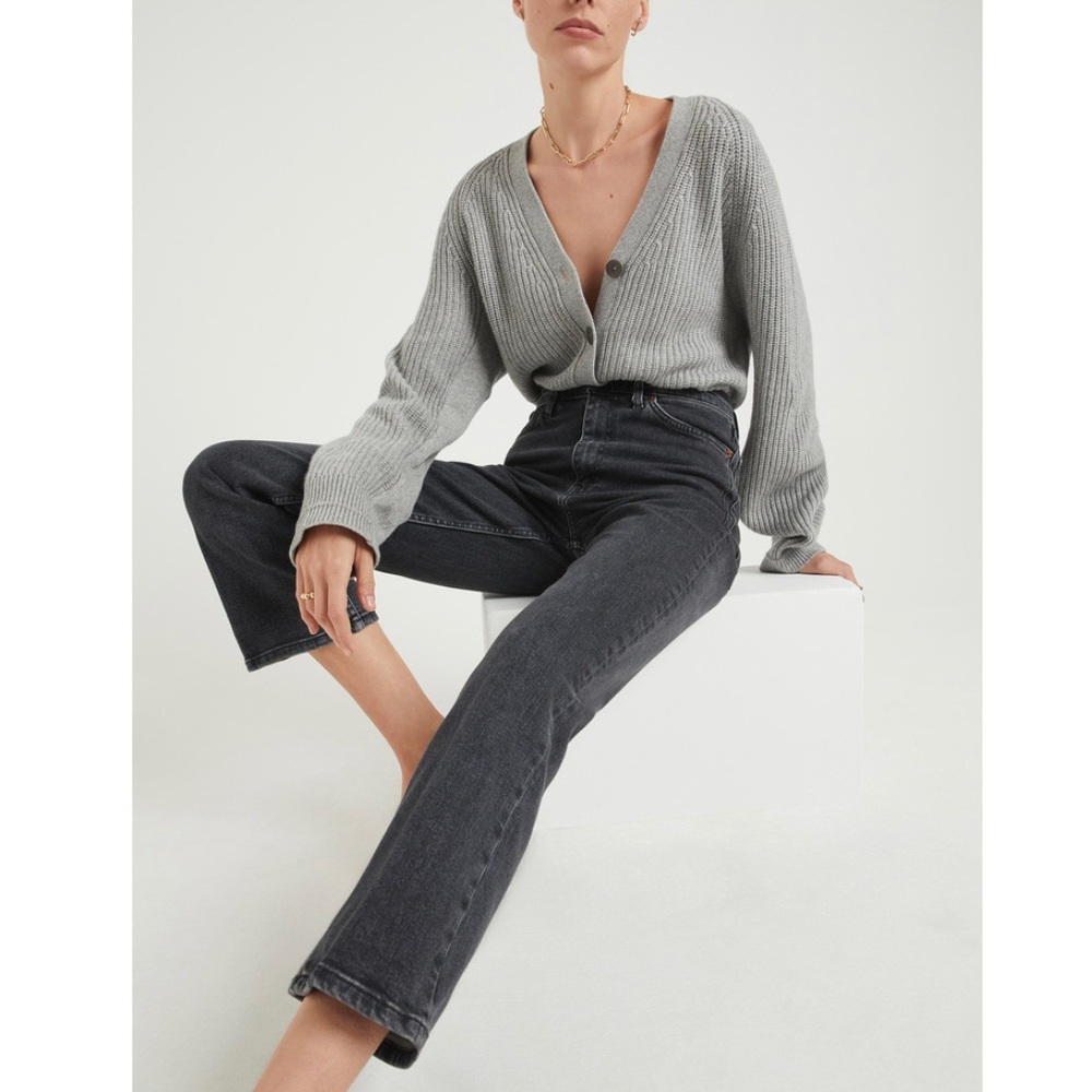 NWT Re/Done 70s Crop Boot Jeans in Black size 28